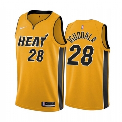 Men Miami Heat #28 Andre Iguodala 2021 Earned Jersey Yellow