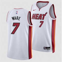 Men Miami Heat 7 Kel 27el Were White 2024 Draft Association Edition Stitched Basketball Jersey