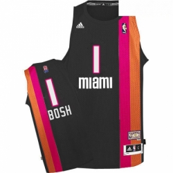 Mens Adidas Miami Heat 1 Chris Bosh Swingman Black ABA Hardwood Classic NBA Jersey