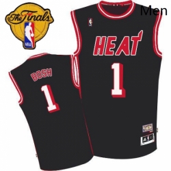 Mens Adidas Miami Heat 1 Chris Bosh Swingman Black Hardwood Classic NBA Jersey