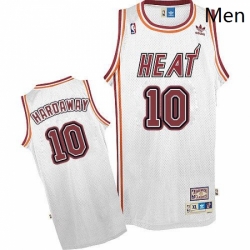 Mens Adidas Miami Heat 10 Tim Hardaway Swingman White Throwback NBA Jersey