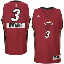 Mens Adidas Miami Heat 3 Dwyane Wade Swingman Red 2014 15 Christmas Day NBA Jersey