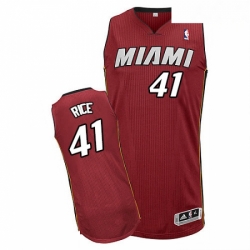 Mens Adidas Miami Heat 41 Glen Rice Authentic Red Alternate NBA Jersey