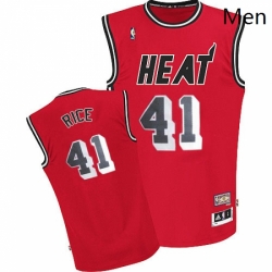 Mens Adidas Miami Heat 41 Glen Rice Authentic Red Throwback NBA Jersey