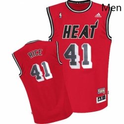 Mens Adidas Miami Heat 41 Glen Rice Swingman Red Throwback NBA Jersey