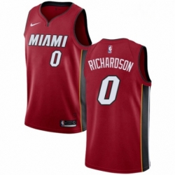 Mens Nike Miami Heat 0 Josh Richardson Authentic Red NBA Jersey Statement Edition