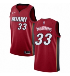 Mens Nike Miami Heat 33 Alonzo Mourning Authentic Red NBA Jersey Statement Edition