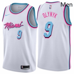 Mens Nike Miami Heat 9 Kelly Olynyk Swingman White NBA Jersey City Edition 