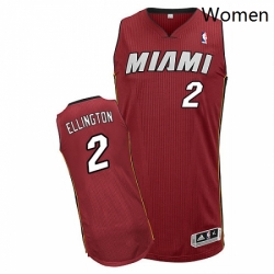 Womens Adidas Miami Heat 2 Wayne Ellington Authentic Red Alternate NBA Jersey