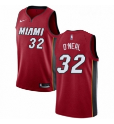 Womens Nike Miami Heat 32 Shaquille ONeal Swingman Red NBA Jersey Statement Edition