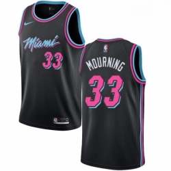 Womens Nike Miami Heat 33 Alonzo Mourning Swingman Black NBA Jersey City Edition