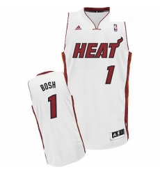 Youth Adidas Miami Heat 1 Chris Bosh Swingman White Home NBA Jersey