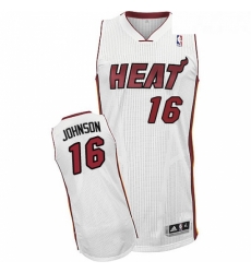 Youth Adidas Miami Heat 16 James Johnson Authentic White Home NBA Jersey