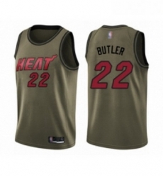 Youth Miami Heat 22 Jimmy Butler Swingman Green Salute to Service Basketball Jersey 