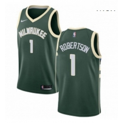 Mens Nike Milwaukee Bucks 1 Oscar Robertson Swingman Green Road NBA Jersey Icon Edition