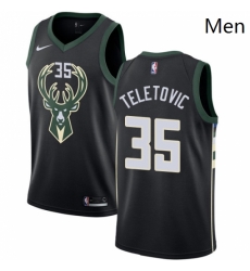 Mens Nike Milwaukee Bucks 35 Mirza Teletovic Swingman Black Alternate NBA Jersey Statement Edition