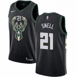 Womens Adidas Milwaukee Bucks 21 Tony Snell Authentic Black Alternate NBA Jersey Statement Edition 