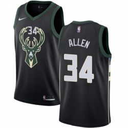 Womens Adidas Milwaukee Bucks 34 Ray Allen Authentic Black Alternate NBA Jersey Statement Edition