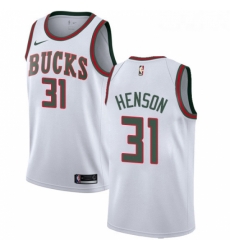 Womens Nike Milwaukee Bucks 31 John Henson Swingman White Fashion Hardwood Classics NBA Jersey 