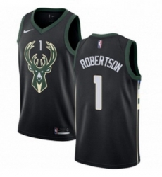 Youth Adidas Milwaukee Bucks 1 Oscar Robertson Authentic Black Alternate NBA Jersey Statement Edition