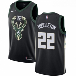 Youth Adidas Milwaukee Bucks 22 Khris Middleton Authentic Black Alternate NBA Jersey Statement Edition 