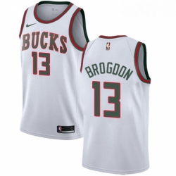 Youth Nike Milwaukee Bucks 13 Malcolm Brogdon Authentic White Fashion Hardwood Classics NBA Jersey 