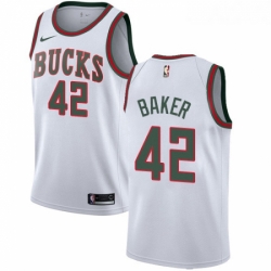 Youth Nike Milwaukee Bucks 42 Vin Baker Authentic White Fashion Hardwood Classics NBA Jersey