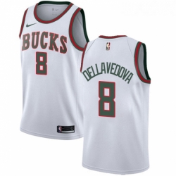 Youth Nike Milwaukee Bucks 8 Matthew Dellavedova Swingman White Fashion Hardwood Classics NBA Jersey 