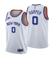 Men New York Knicks 0 Jared Harper Men Nike Releases Classic Edition NBA 75th Anniversary Jersey White