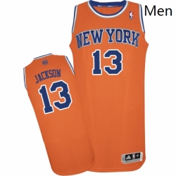 Mens Adidas New York Knicks 13 Mark Jackson Authentic Orange Alternate NBA Jersey