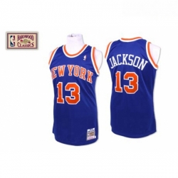 Mens Mitchell and Ness New York Knicks 13 Mark Jackson Authentic Royal Blue Throwback NBA Jersey