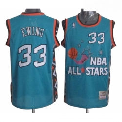 Mens Mitchell and Ness New York Knicks 33 Patrick Ewing Swingman Light Blue 1996 All Star Throwback NBA Jersey