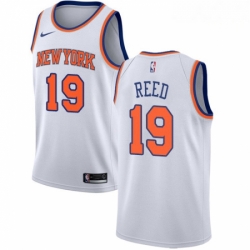 Mens Nike New York Knicks 19 Willis Reed Authentic White NBA Jersey Association Edition