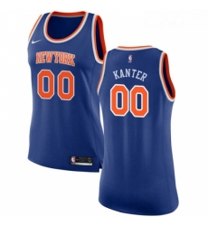 Womens Nike New York Knicks 00 Enes Kanter Authentic Royal Blue NBA Jersey Icon Edition 