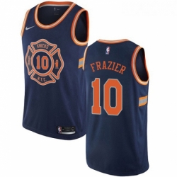 Womens Nike New York Knicks 10 Walt Frazier Swingman Navy Blue NBA Jersey City Edition