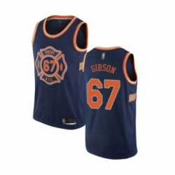 Youth New York Knicks 67 Taj Gibson Swingman Navy Blue Basketball Jersey City Edition 