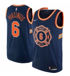 Youth Nike New York Knicks 6 Kristaps Porzingis Swingman Navy Blue NBA Jersey City Edition 