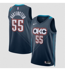 Men Oklahoma City Thunder 55 Isaiah Hartenstein Navy 2025 26 City Edition Stitched Basketball Jersey
