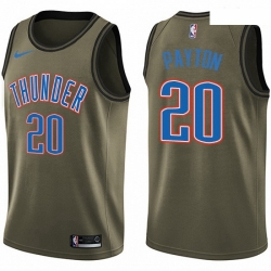 Mens Nike Oklahoma City Thunder 20 Gary Payton Swingman Green Salute to Service NBA Jersey