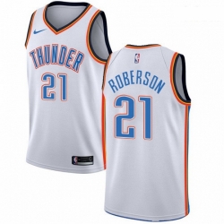 Mens Nike Oklahoma City Thunder 21 Andre Roberson Authentic White Home NBA Jersey Association Edition 