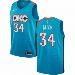 Mens Nike Oklahoma City Thunder 34 Ray Allen Swingman Turquoise NBA Jersey City Edition