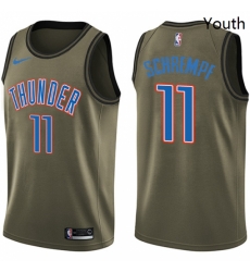 Youth Nike Oklahoma City Thunder 11 Detlef Schrempf Swingman Green Salute to Service NBA Jersey