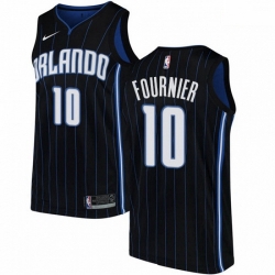 Mens Nike Orlando Magic 10 Evan Fournier Swingman Black Alternate NBA Jersey Statement Edition