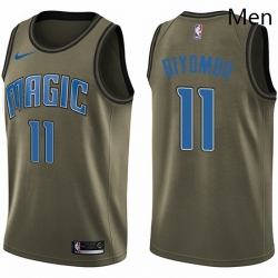 Mens Nike Orlando Magic 11 Bismack Biyombo Swingman Green Salute to Service NBA Jersey