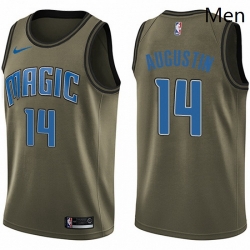 Mens Nike Orlando Magic 14 DJ Augustin Swingman Green Salute to Service NBA Jersey