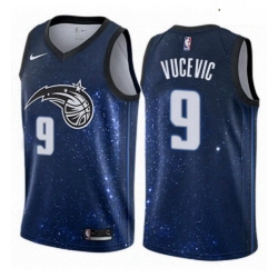 Mens Nike Orlando Magic 9 Nikola Vucevic Swingman Blue NBA Jersey City Edition