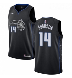 Womens Nike Orlando Magic 14 DJ Augustin Swingman Black NBA Jersey City Edition