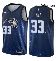 Womens Nike Orlando Magic 33 Grant Hill Swingman Blue NBA Jersey City Edition