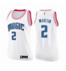 Womens Orlando Magic 2 Jarell Martin Swingman White Pink Fashion Basketball Jersey 