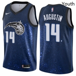 Youth Nike Orlando Magic 14 DJ Augustin Swingman Blue NBA Jersey City Edition